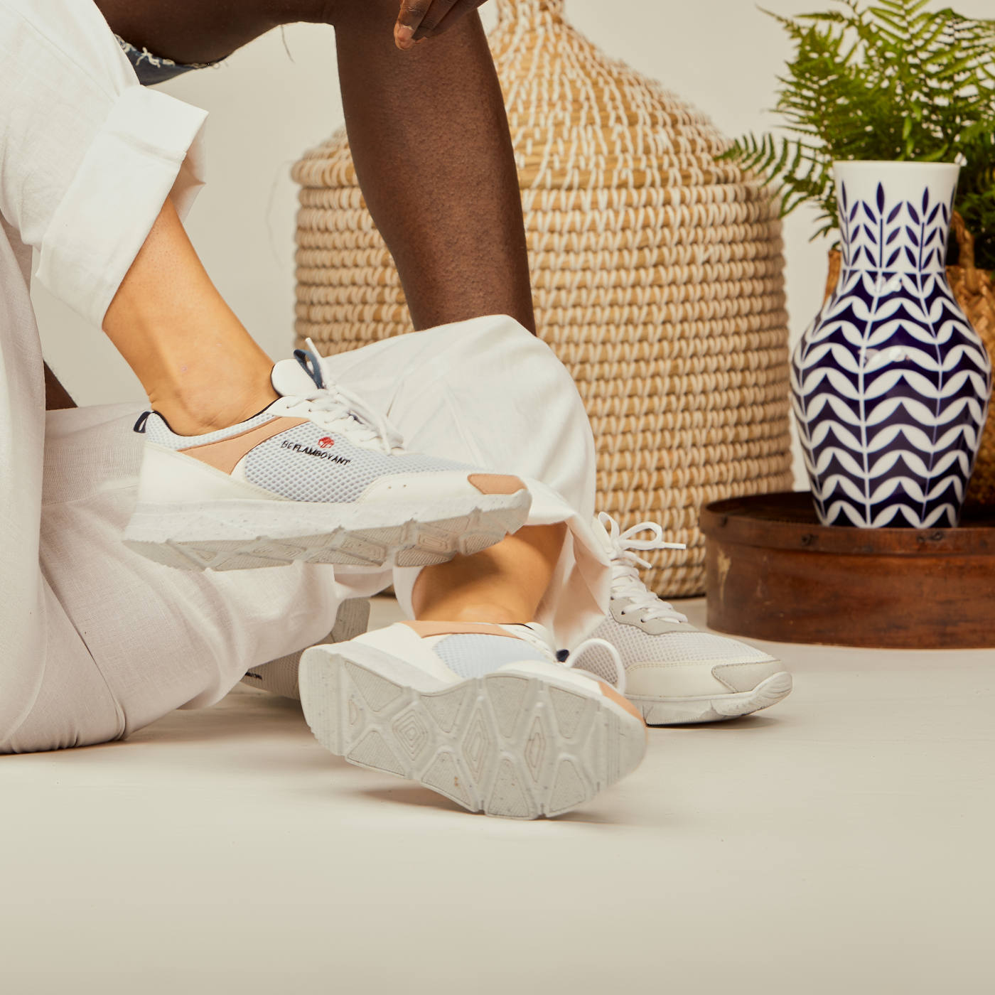 Vegan Shoes - Beflamboyant Street Light Blue - Recycled sole