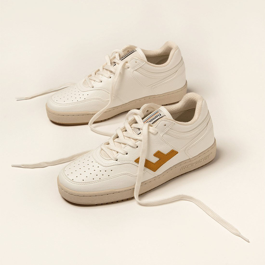 Flamingos’ Life - Retro 90s White Mustard Bicolor