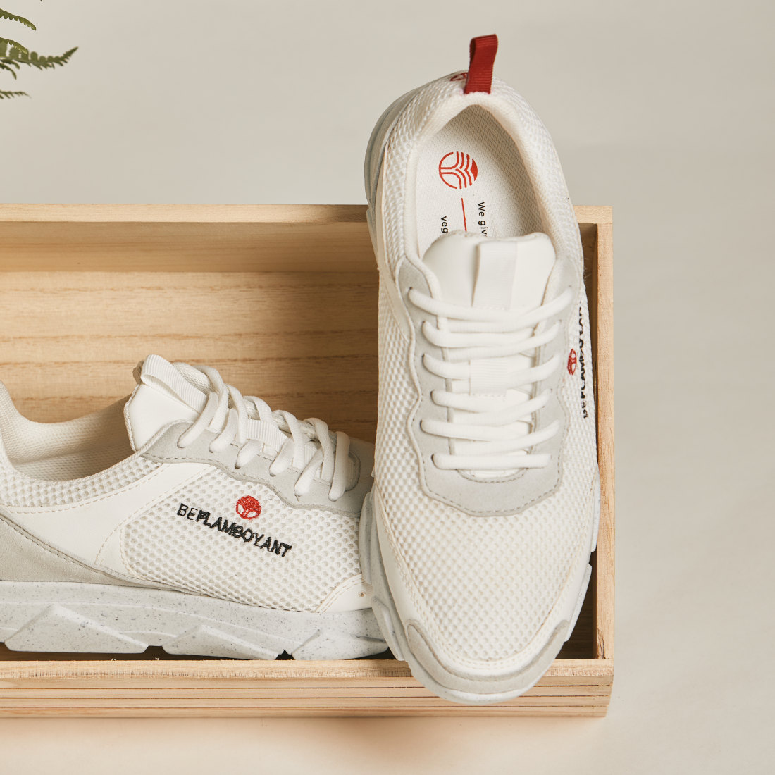 Beflamboyant Street White Vegan sneakers - upper materials